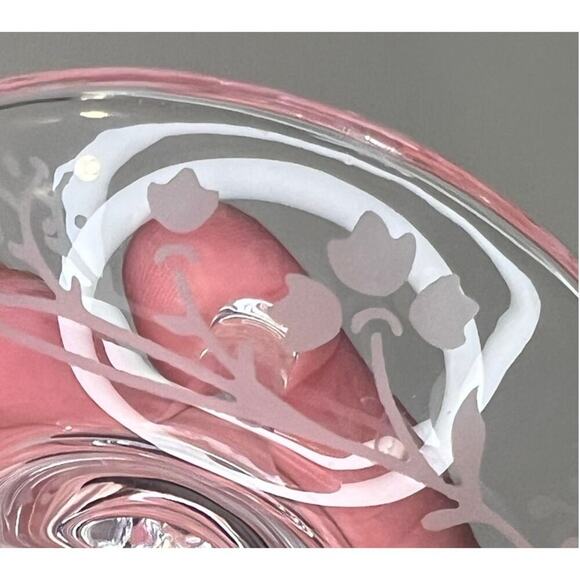 EUC Beautiful Floral Etched Ring Dish - Picture 5 of 10